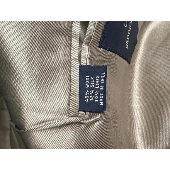Brooks Brothers tan wool/silk/linen single-breasted sportscoat/blazer Size 46R - Picture 10 of 11